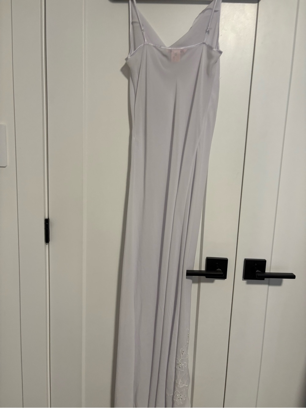 La Vie En Rose White Bridal Cowl Neck Maxi Slip Dress Size Medium - Picture 7 of 10